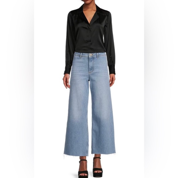 ANTONIO MELANI~ Wide leg cropped denim pants. - Picture 1 of 6